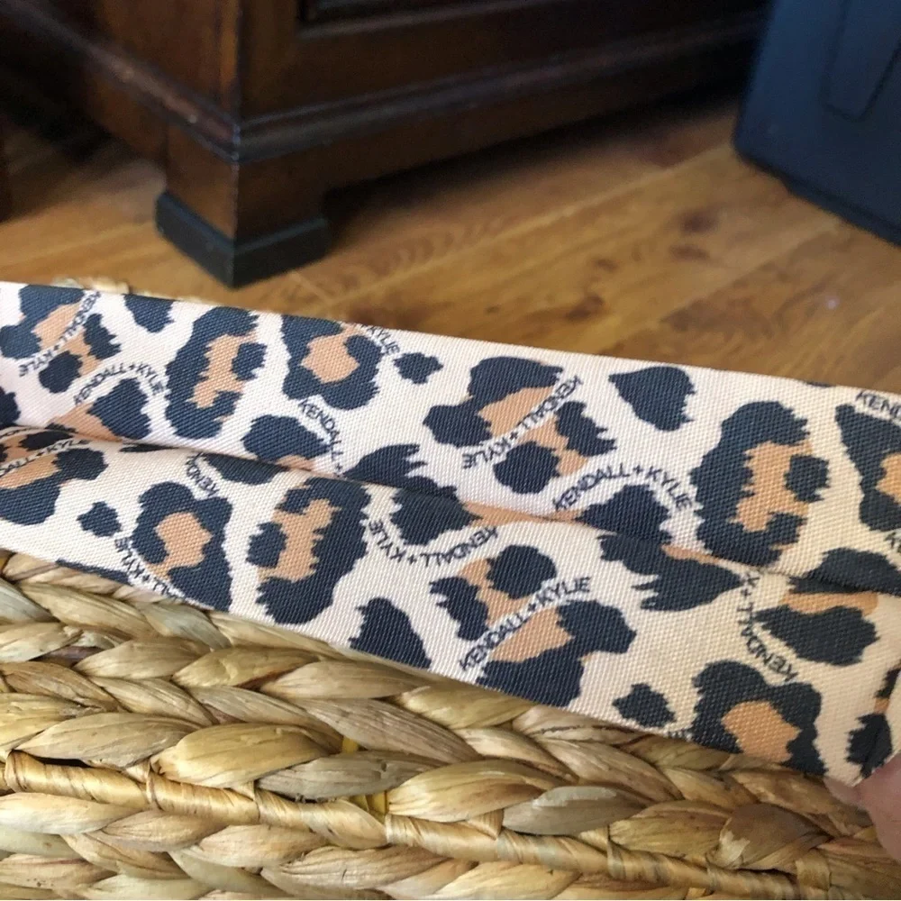 Kendall & Kylie brown animal print small zippered cosmetic bag